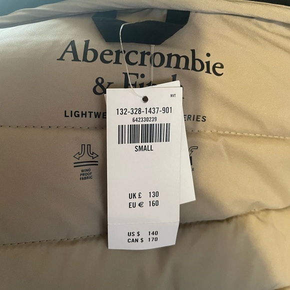 ABERCROMBIE & FITCH LIGHTWEIGHT STRETCH PUFFER JACKET! - Picture 8 of 8